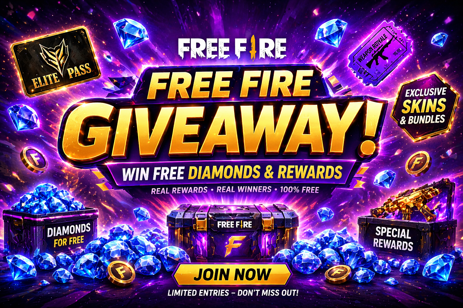 Read more about the article Free Fire Giveaway – Win Free Diamonds & Rewards